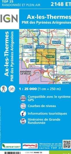 IGN Frankrijk|2148ET Ax-les-Thermes