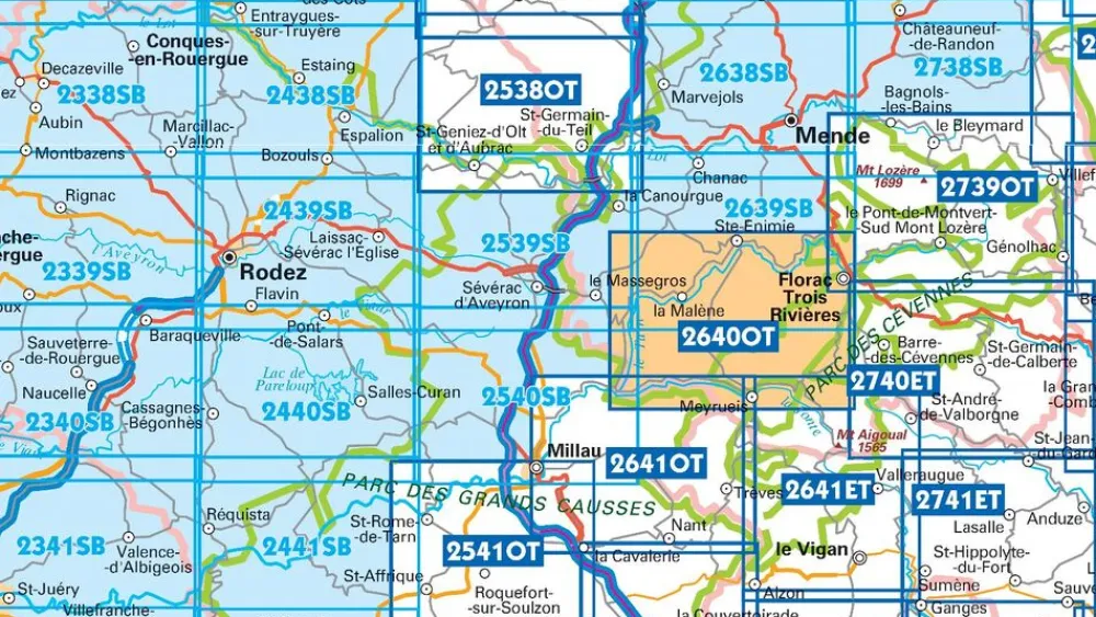 IGN Frankrijk|2740ET Corniche des Cévennes
