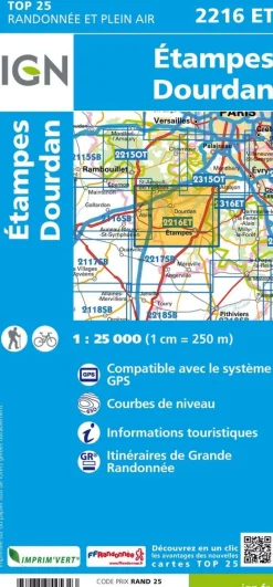 IGN Frankrijk|2216ET Etampes Dourdan