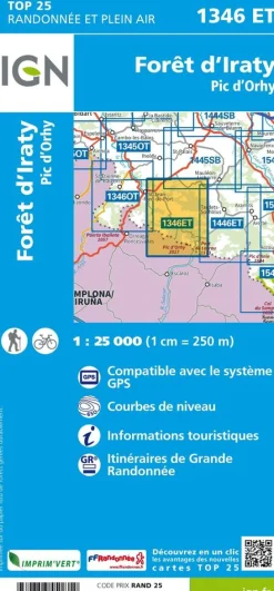 IGN Frankrijk|1346ET Forêt d'Iraty