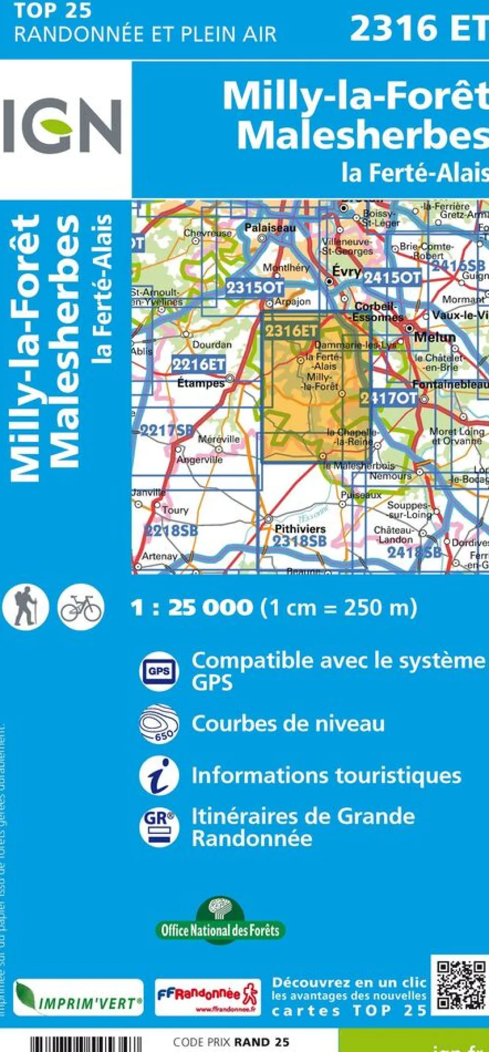 IGN Frankrijk|2316ET Milly-la-Forêt Malesherbes