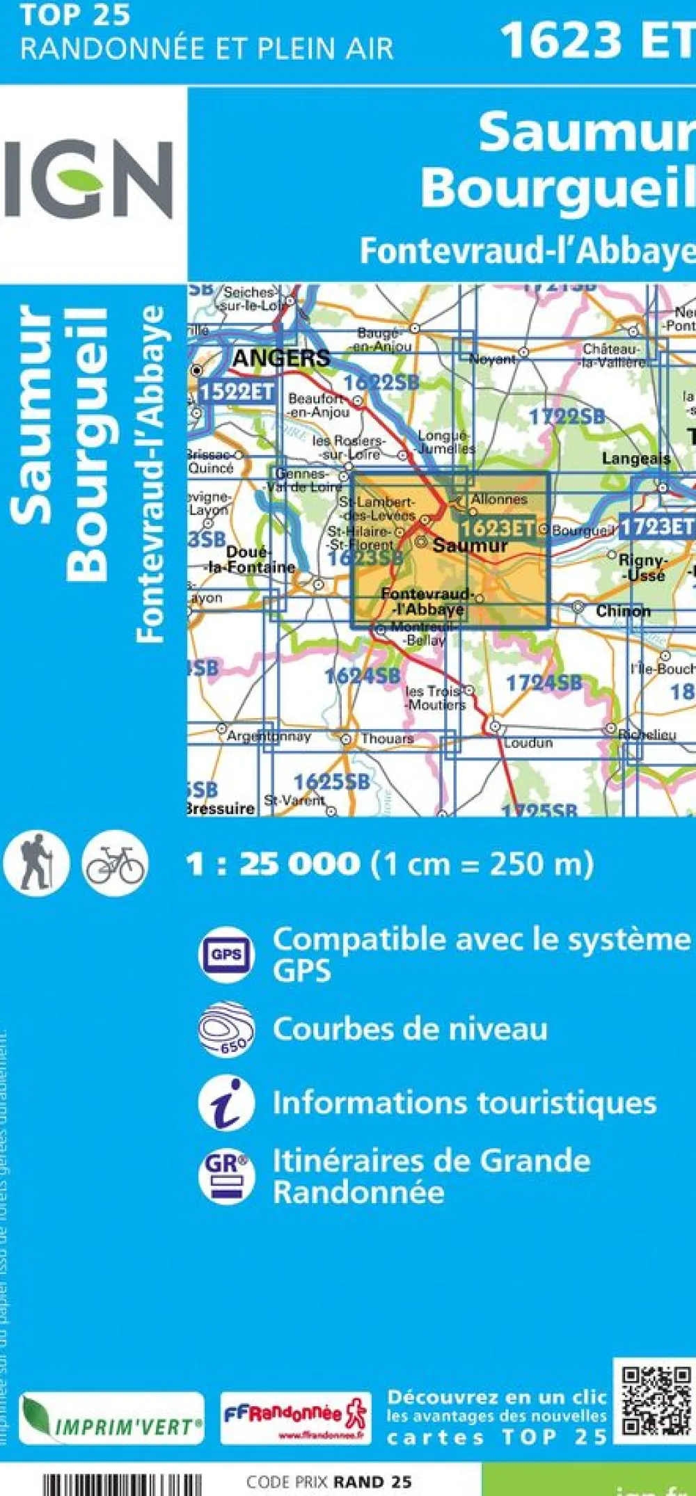 IGN Frankrijk|1623ET Saumur Bourgueil