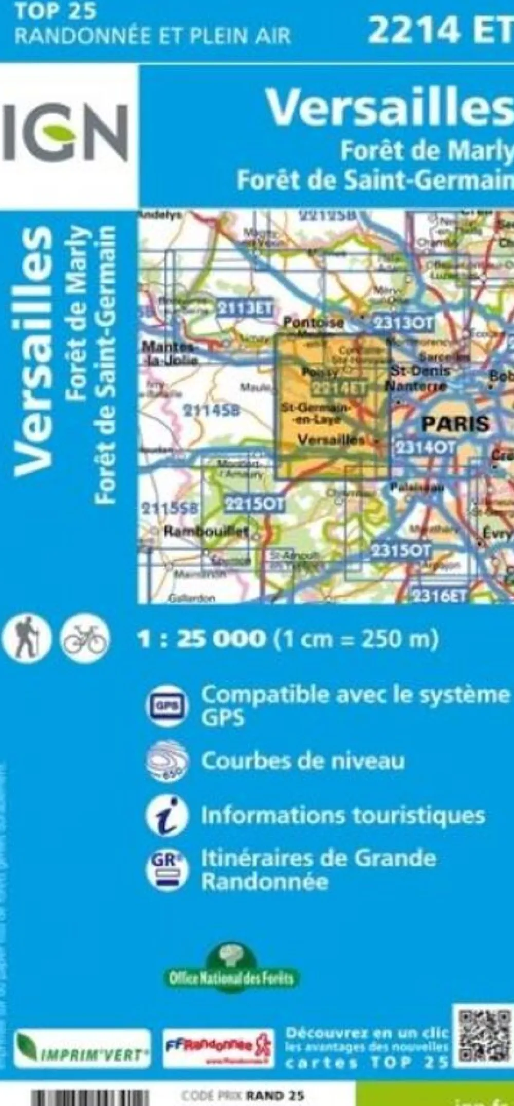 IGN Frankrijk|2214ET Versailles Forêts de Marly et
