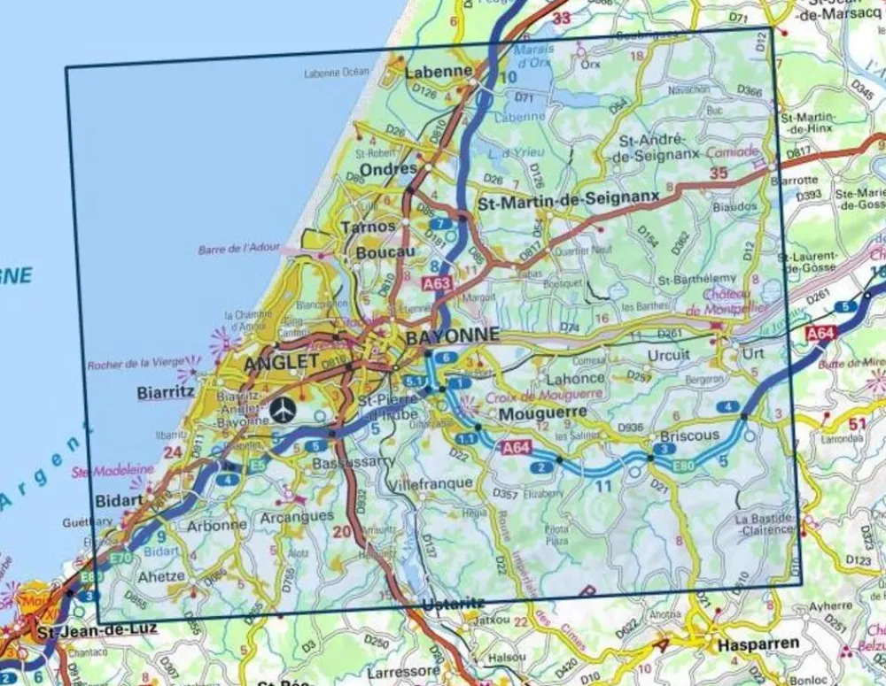 IGN Frankrijk|1344OT Bayonne Anglet Biarritz