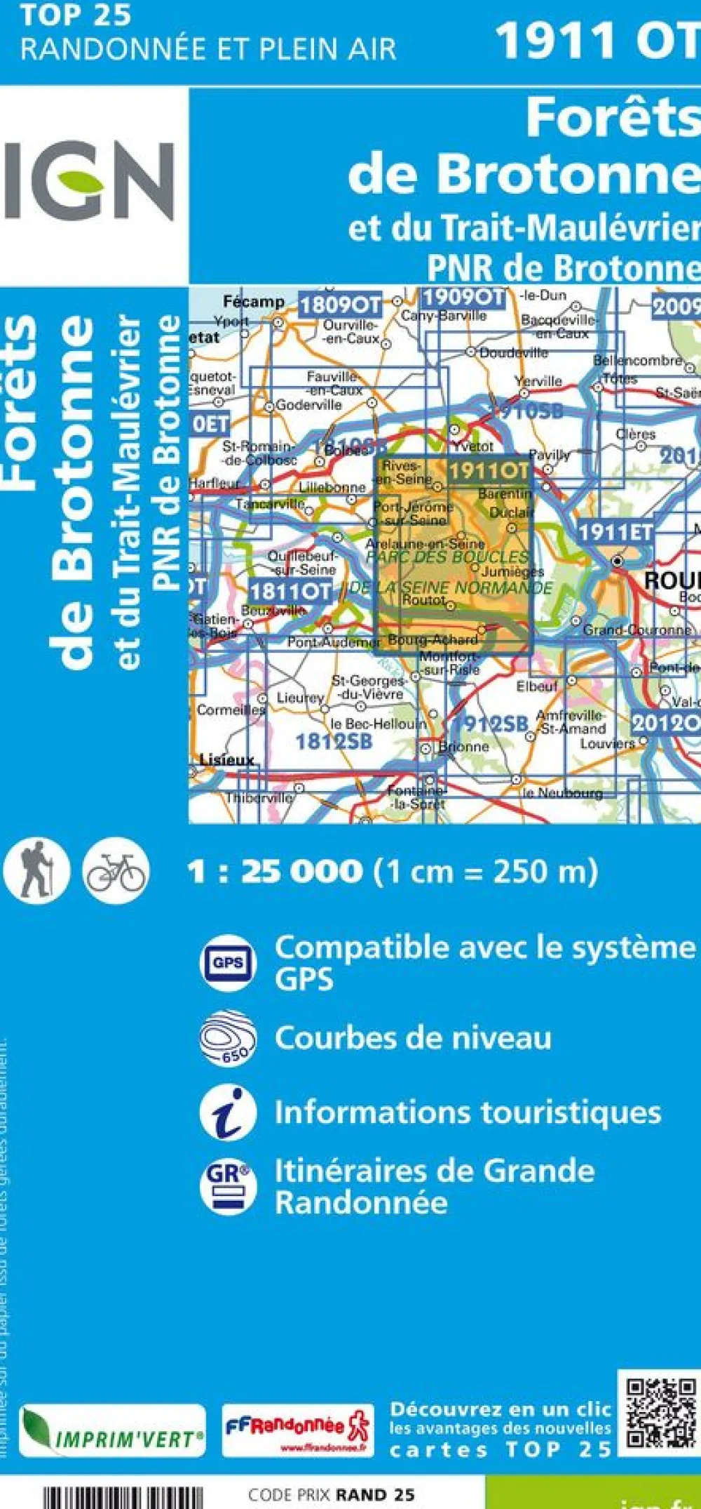 IGN Frankrijk|1911OT Forêts de Brotonne et du Trait-Maulėvrier