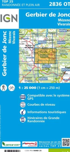 IGN Frankrijk|2836OT Gerbier de Jonc, Mézenc