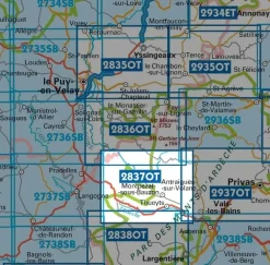 IGN Frankrijk|2837OT Lac d'Issarles