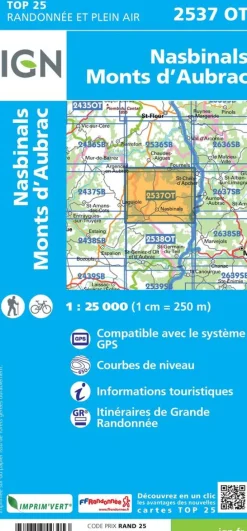 IGN Frankrijk|2537OT Nasbinals Monts d'Aubrac