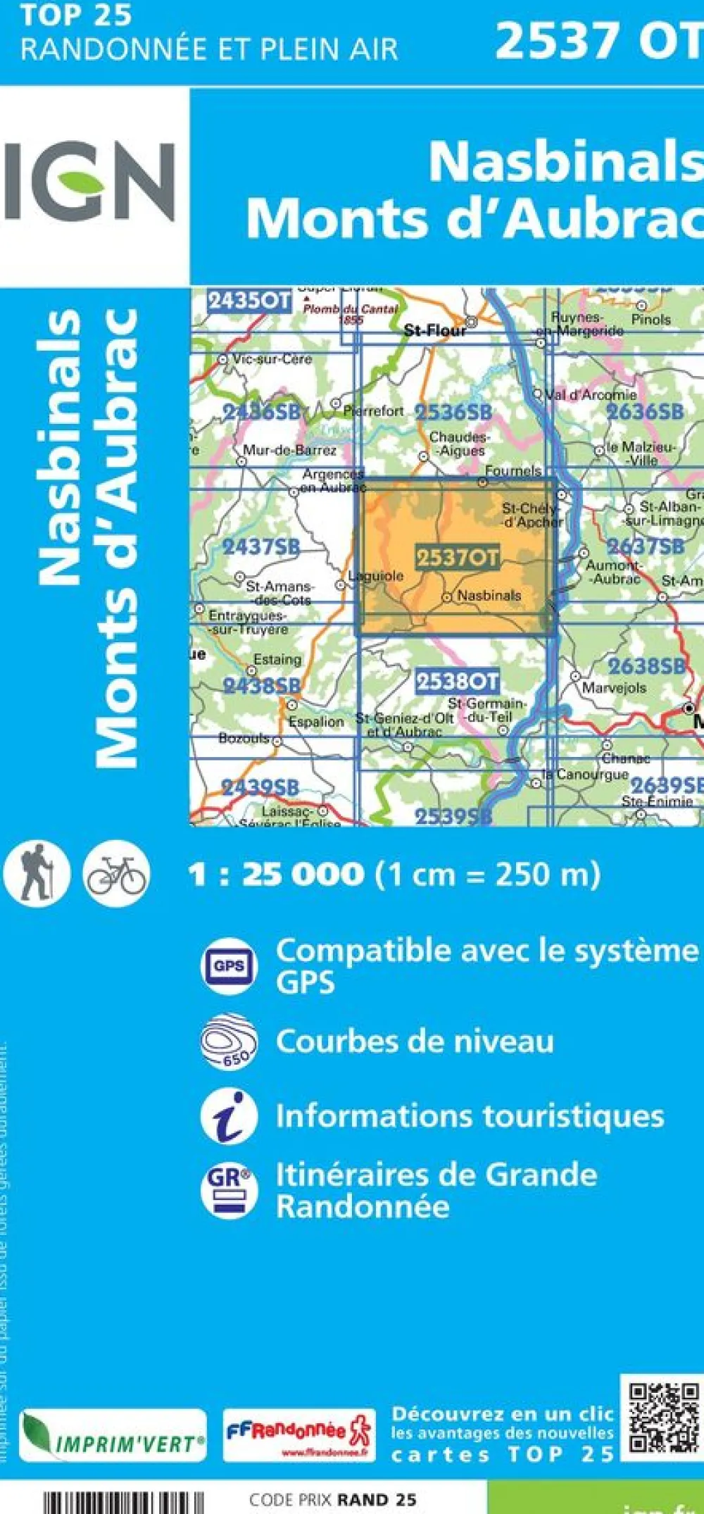 IGN Frankrijk|2537OT Nasbinals Monts d'Aubrac