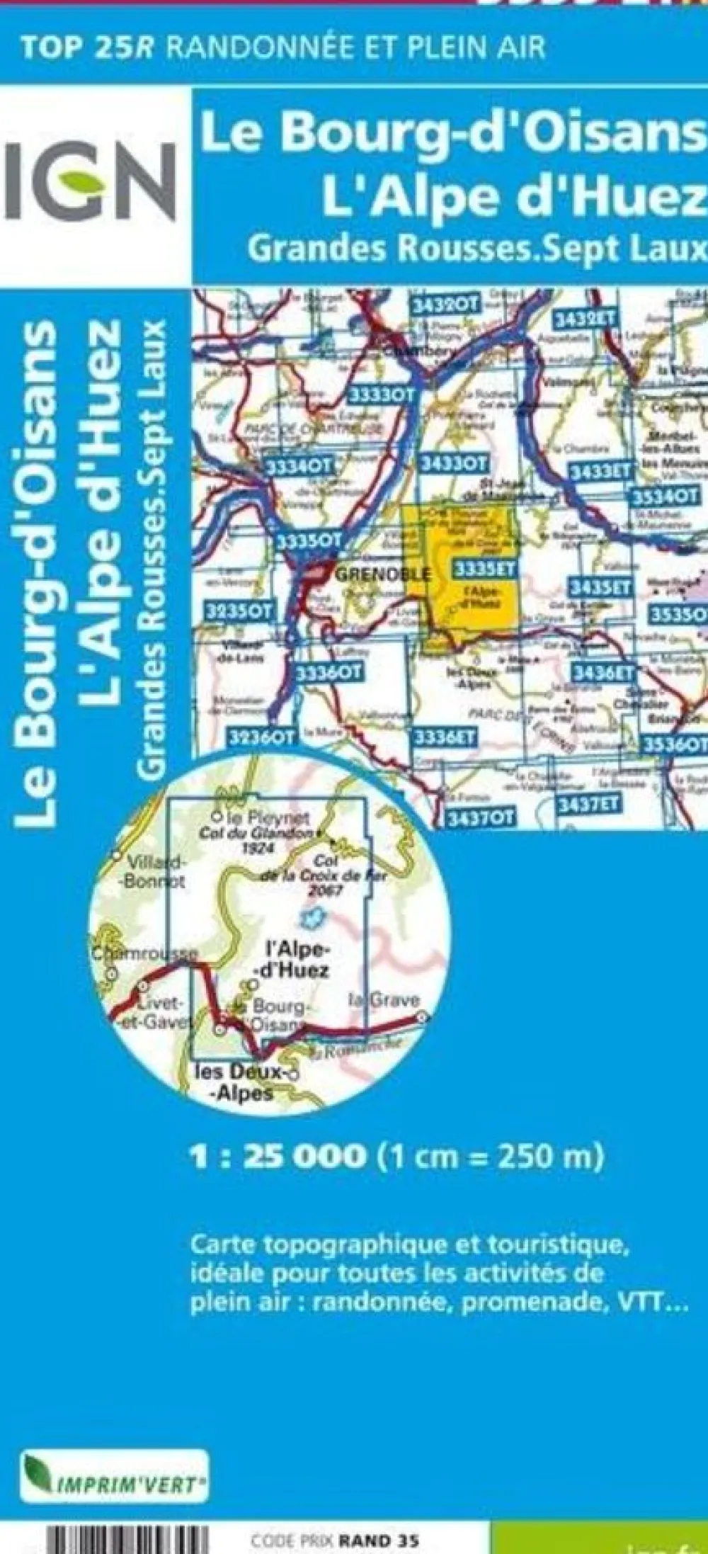 IGN Frankrijk|Wandelkaart 3335 ETR le Bourg d'Oisans