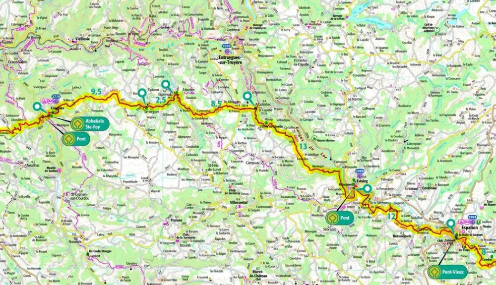 IGN Wandelen Naar Santiago|Spanje & Portugal|Wandelkaart 3 Santiago: traject Roncevaux- Santiago de Compostela