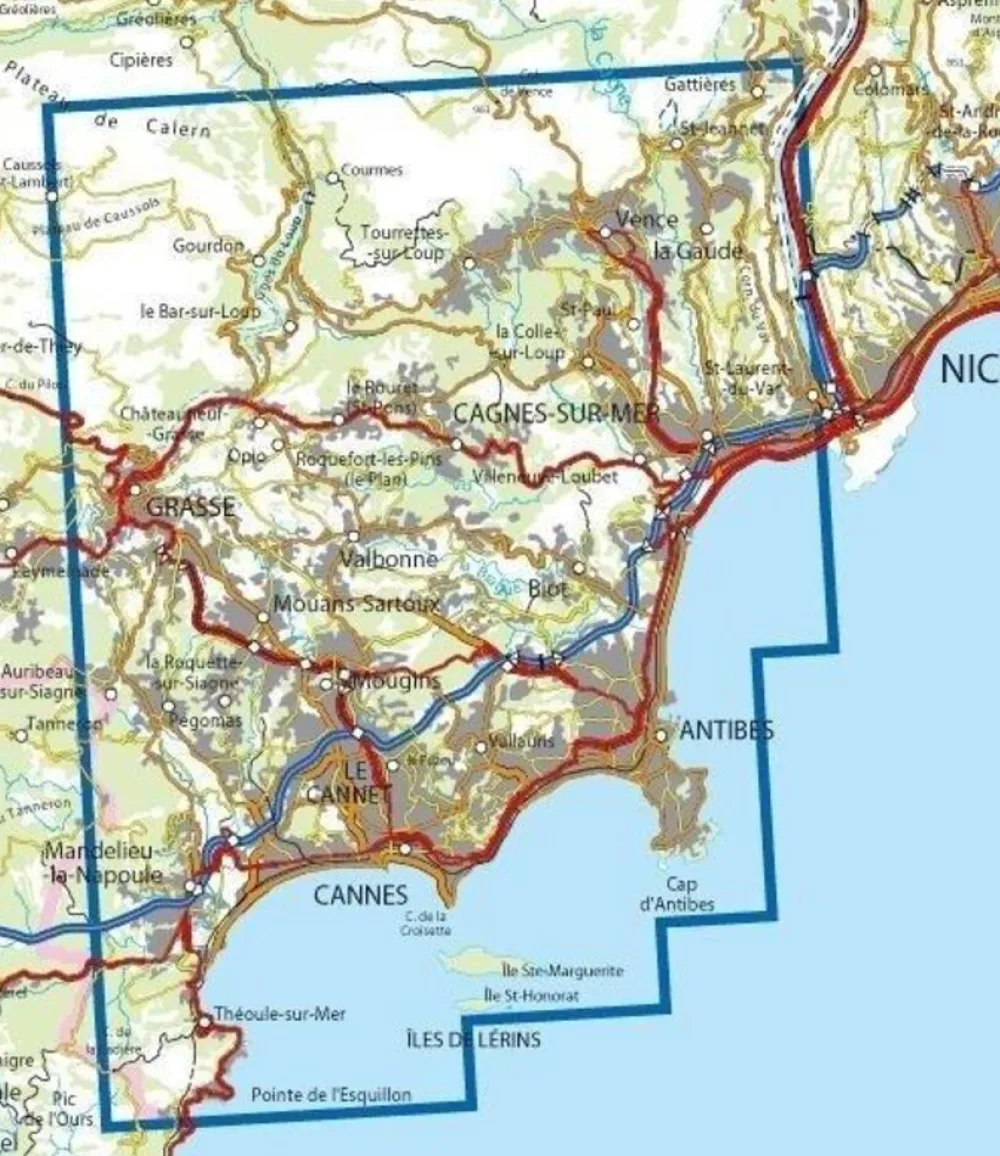 IGN Frankrijk|Wandelkaart 3643et Cannes - Grasse