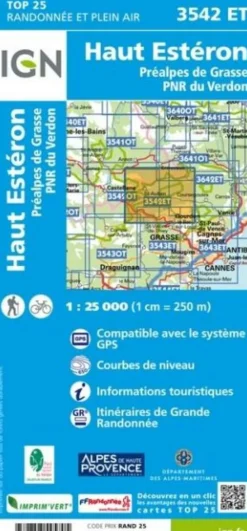IGN Frankrijk|Wandelkaart 3542et Haut Estéron