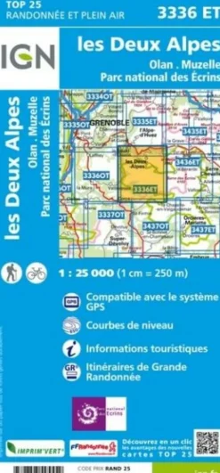 IGN Frankrijk|Wandelkaart 3336et Les Deux Alpes - Olan