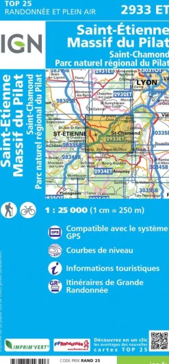 IGN Frankrijk|Wandelkaart 2933et Massif du Pilat