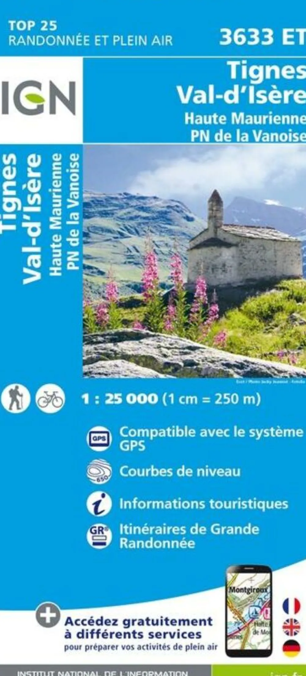 IGN Frankrijk|Wandelkaart 3633et Tes Val-d'Isère