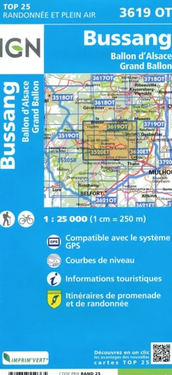 IGN Frankrijk|Wandelkaart 3619ot Bussang La Bresse