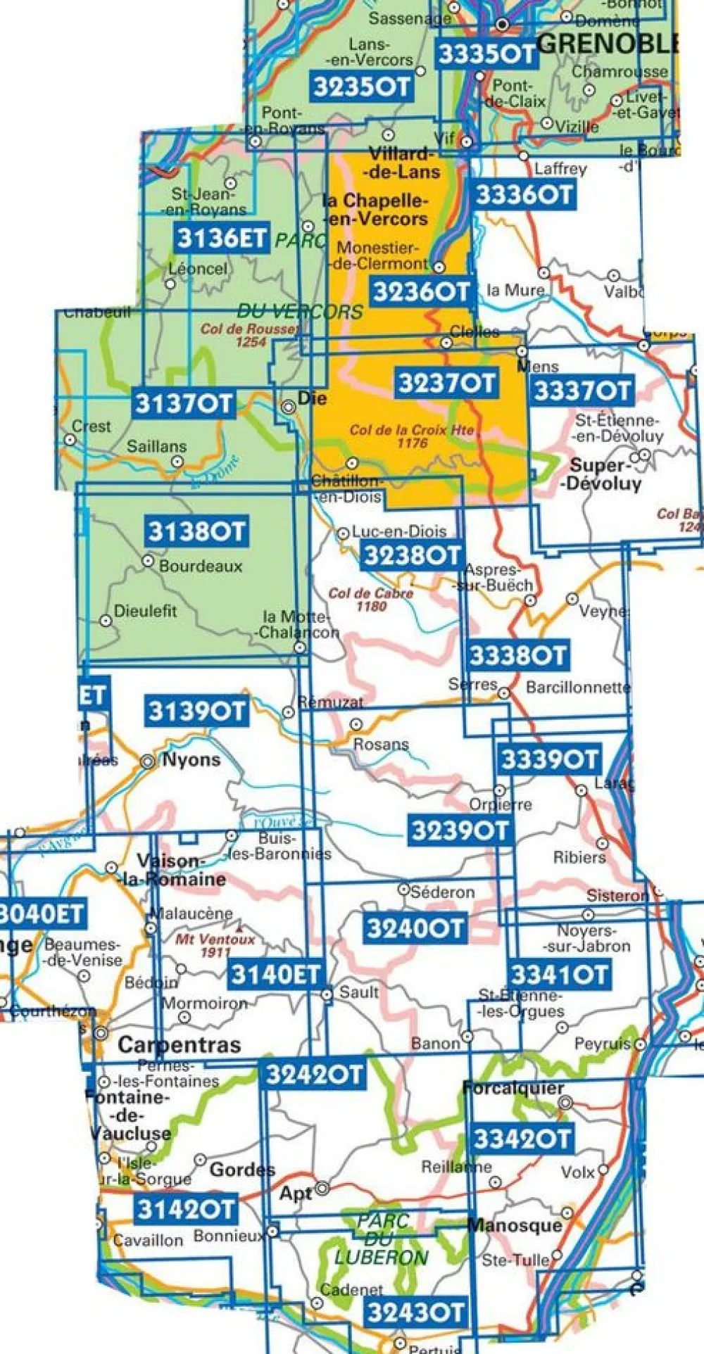 IGN Frankrijk|Wandelkaart 3137ot Die Crest