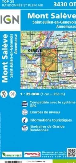 IGN Frankrijk|Wandelkaart 3430ot Mont Salève