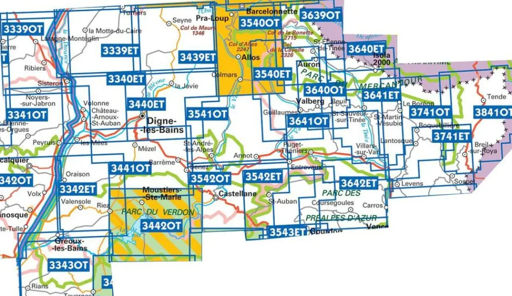IGN Frankrijk|Wandelkaart 3641ot Moyen Var