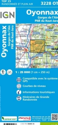 IGN Frankrijk|Wandelkaart 3228ot Oyonnax