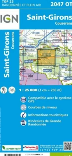IGN Frankrijk|Wandelkaart 2047ot St-Girons - Couserans