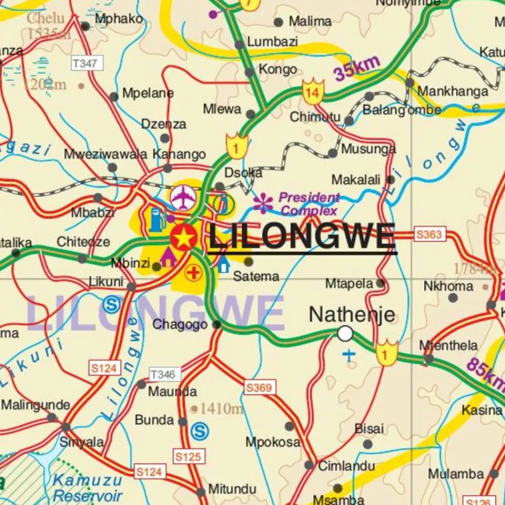 ITMB Afrika|Wegenkaart Malawi Mozambique