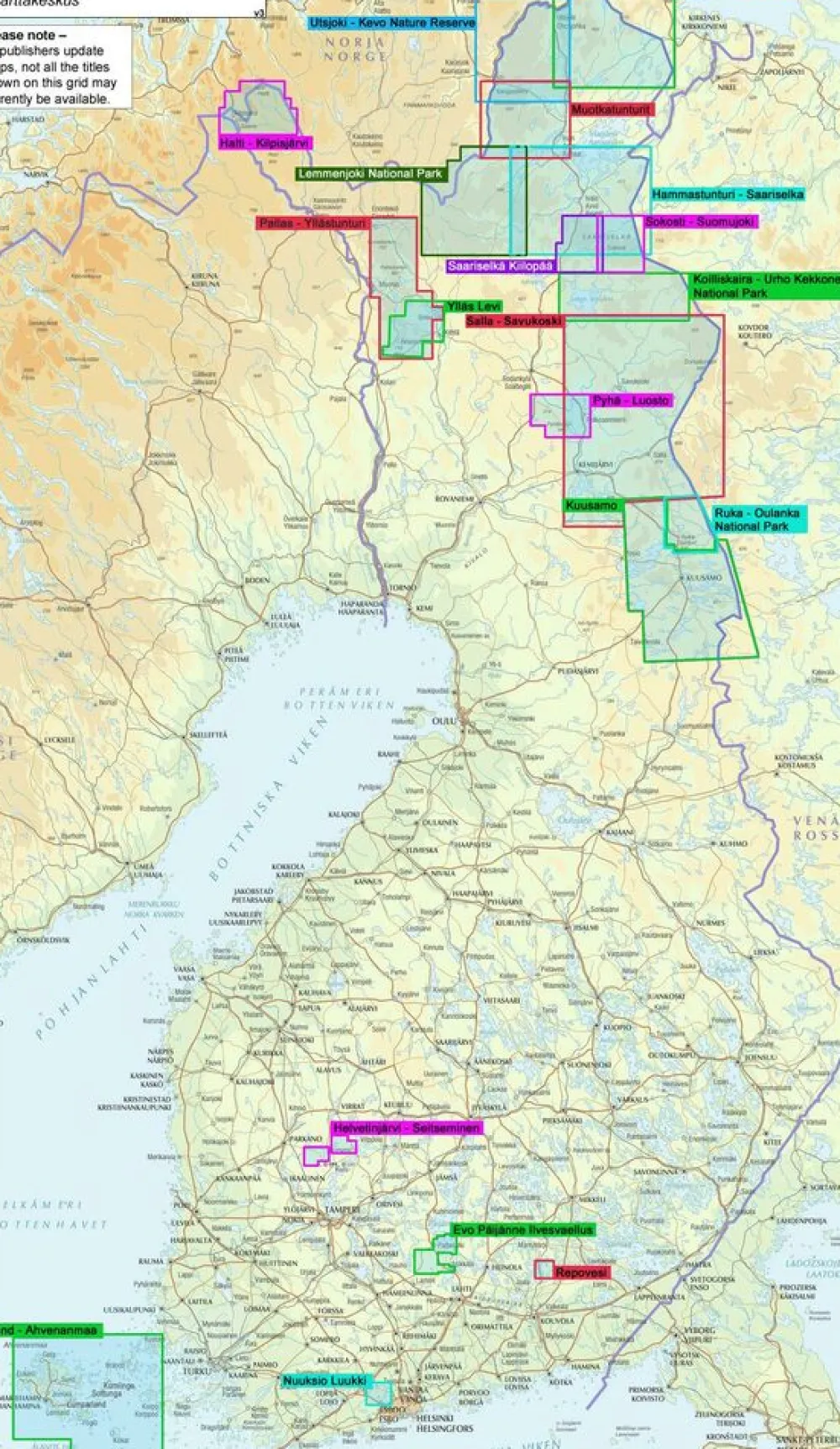 Karttakeskus FInland Scandinavië & Ijsland|Wandelkaart Pöyrisjärvi Näkkälä Kalkujärvi