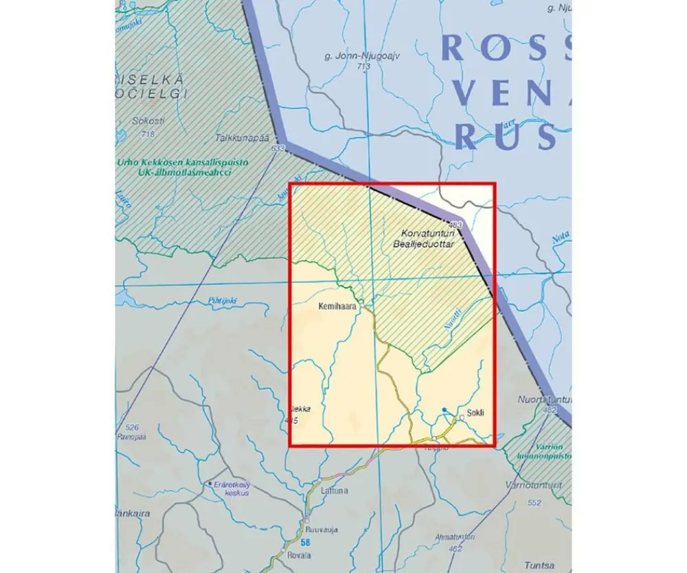 Karttakeskus FInland Scandinavië & Ijsland|Wandelkaart Itäkaira Nuortti Korvatunturi