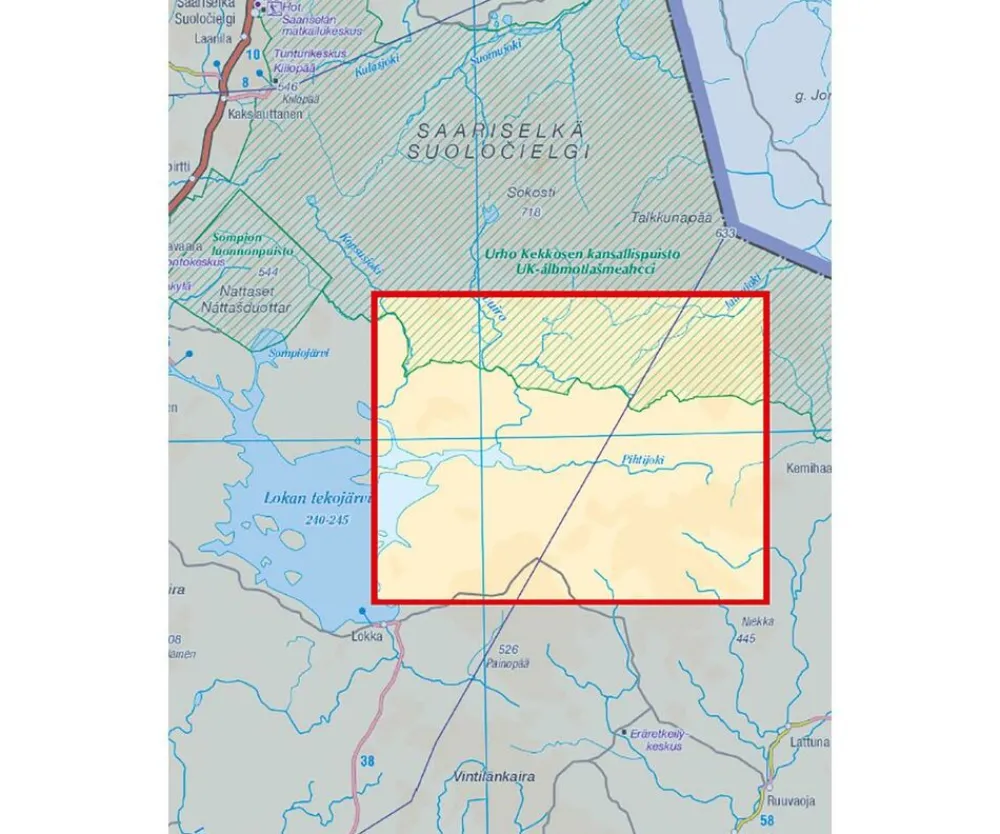 Karttakeskus FInland Scandinavië & Ijsland|Wandelkaart Marivaara Jaurujoki Uittipiekke