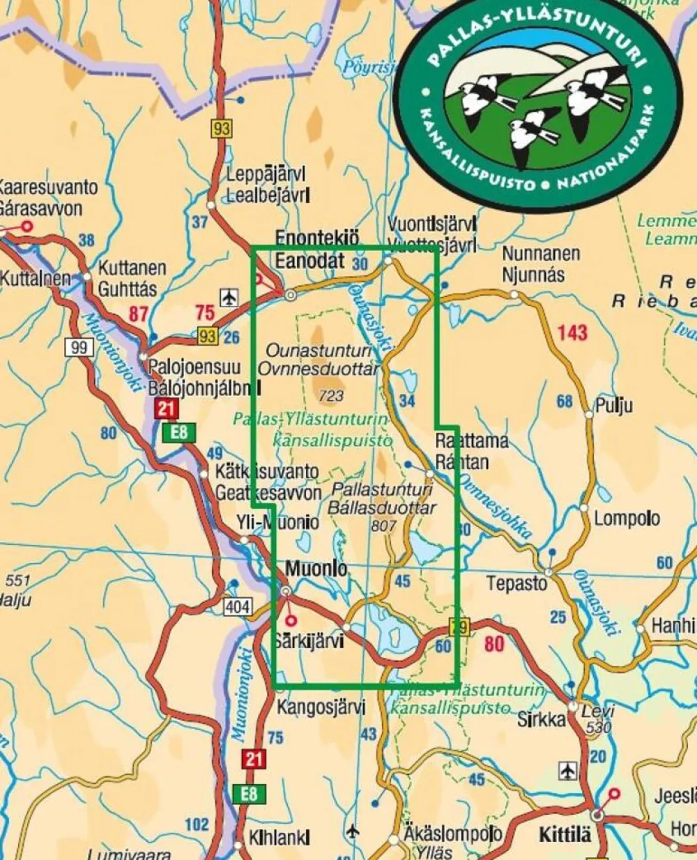 Karttakeskus FInland Scandinavië & Ijsland|Wandelkaart Pallas Hetta Olos 1:50.000