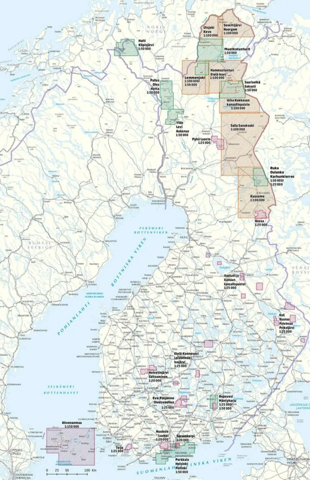 Karttakeskus FInland Scandinavië & Ijsland|Wandelkaart Pallas Hetta Olos 1:50.000