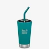 Klean Kanteen Flessen & Waterzakken|16oz insulated Tumbler w/straw-lid emerald bay