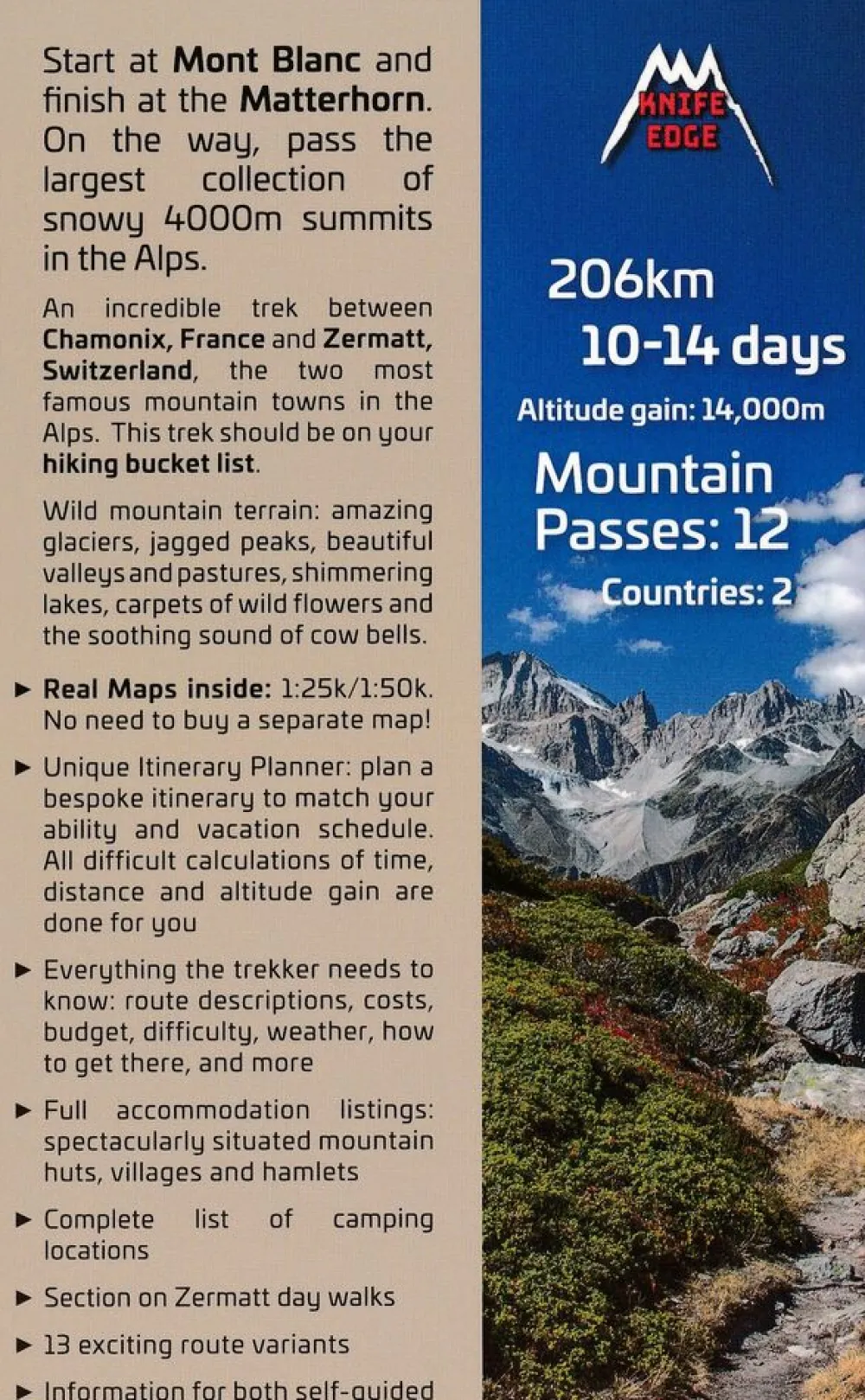 Knife Edge Frankrijk|Wandelgids Walker's Haute Route Chamonix - Zermatt