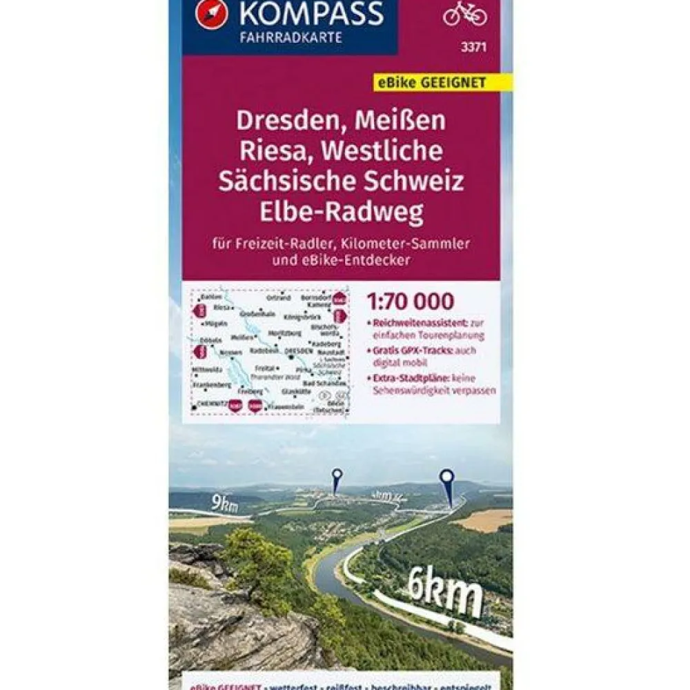 Kompass Duitsland|Fietskaart 3371 Dresden, Meissen