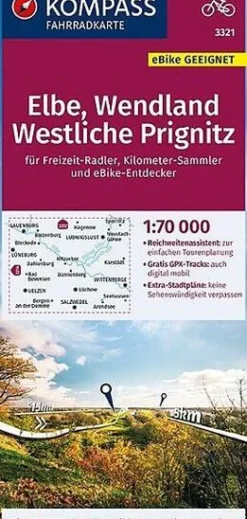Kompass Duitsland|Fietskaart 3321 Elbe Wendland Westliche