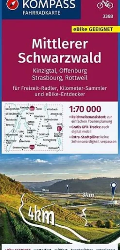 Kompass Duitsland|Fietskaart 3368 Mittlerer Schwarzwald