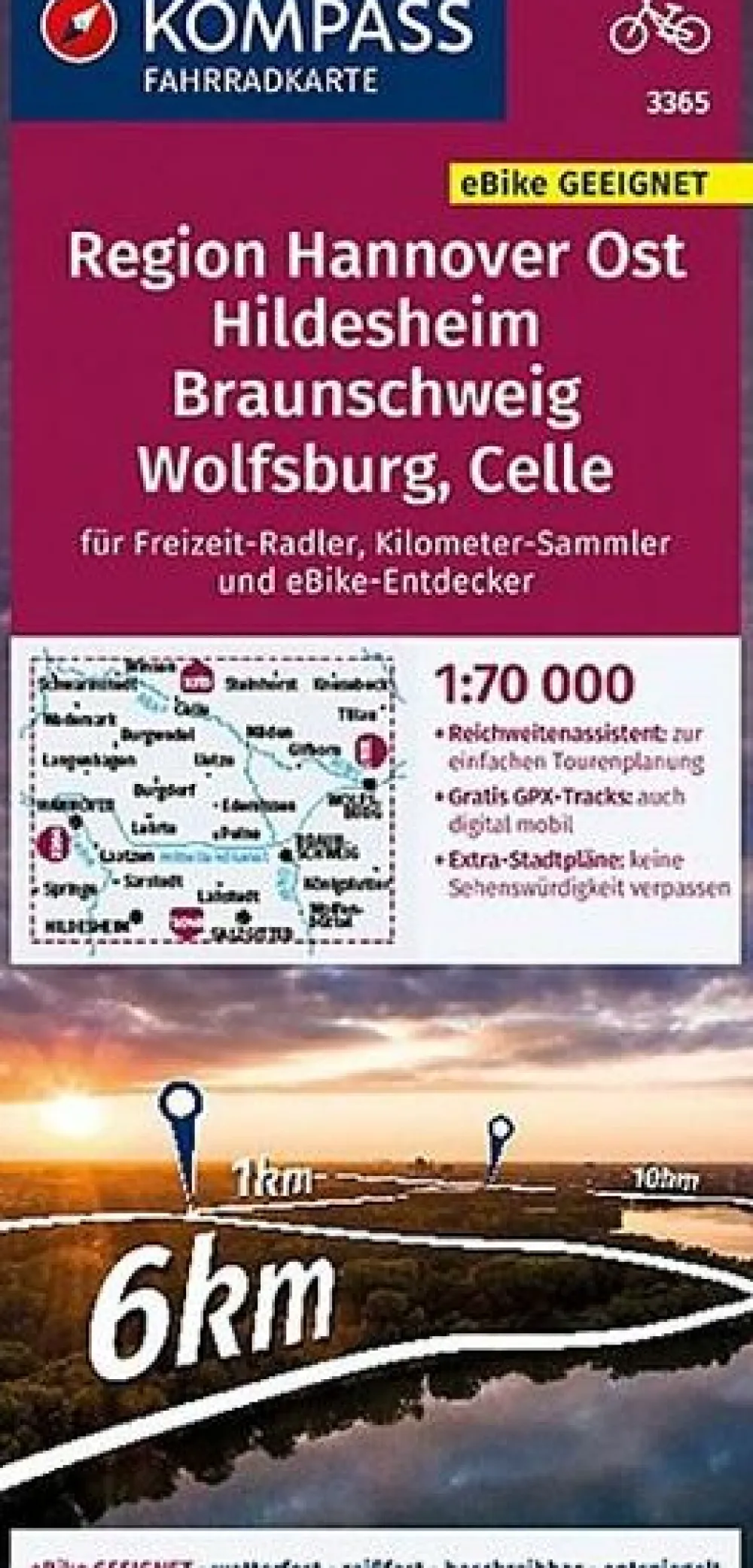 Kompass Duitsland|Fietskaart 3365 Region Hannover Ost