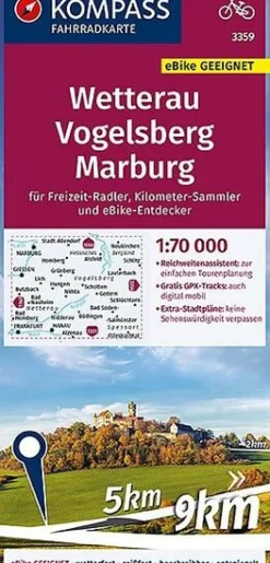 Kompass Duitsland|Fietskaart 3359 Wetterau, Vogelsberg