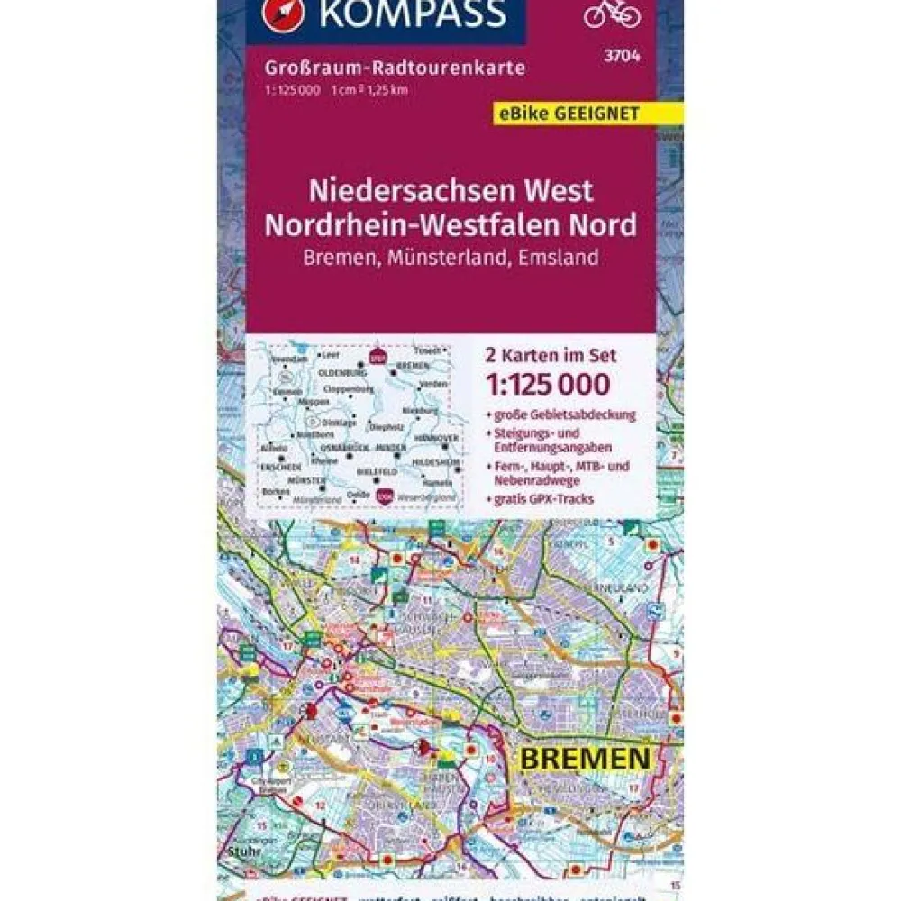Kompass Duitsland|Fietskaart GRK3704 Niedersachsen West