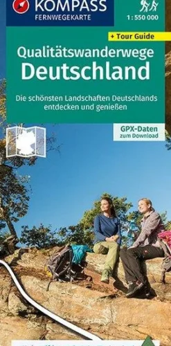 Kompass Duitsland|Overzichtskaart 2561 mooie wandelroutes Duitsland