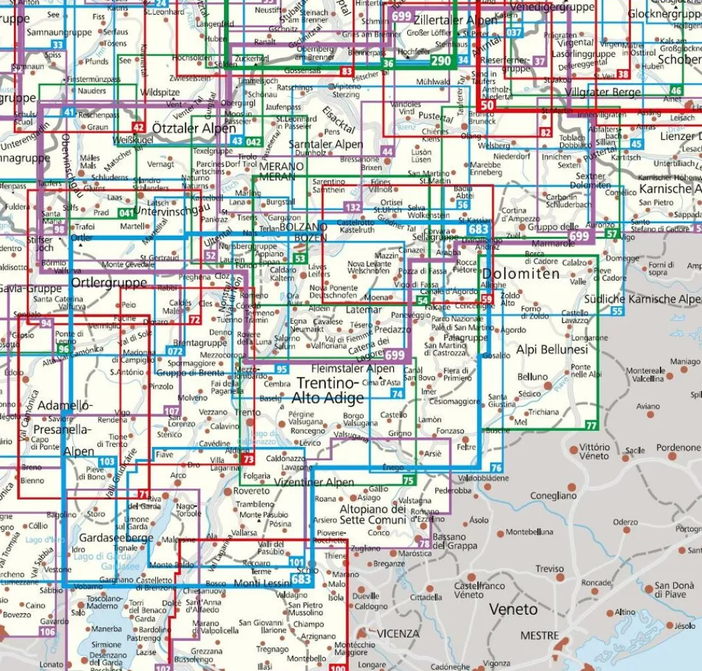 Kompass Italië & Malta|Wandelkaart 54 Bozen-Bolzano und Umgebung