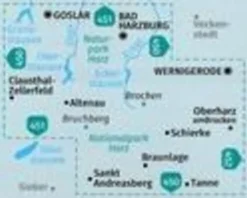 Kompass Duitsland|Wandelkaart 455 Brocken, Nationalpark Harz