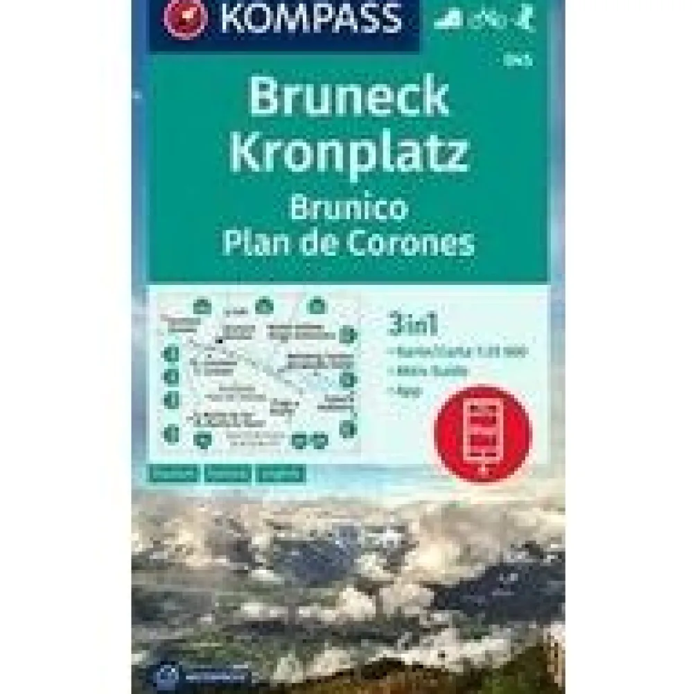 Kompass Italië & Malta|Wandelkaart 045 Bruneck