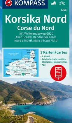 Kompass Frankrijk|Wandelkaart 2250 Corsica Noord