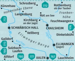 Kompass Duitsland|Wandelkaart 774 Hohenlohe - Ellwange Berge