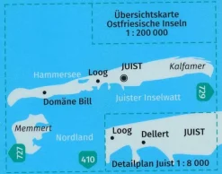 Kompass Duitsland|Wandelkaart 728 Insel Juist