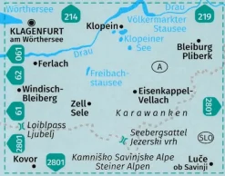 Kompass Oostenrijk|Wandelkaart 65 Klopeiner See - Karawanken Ost