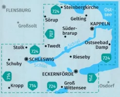 Kompass Duitsland|Wandelkaart 708 Ostseefjord Schlei, Schleswig