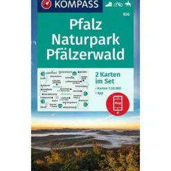 Kompass Duitsland|Wandelkaart 826 Pfalz, Naturpark Pfälzerwald